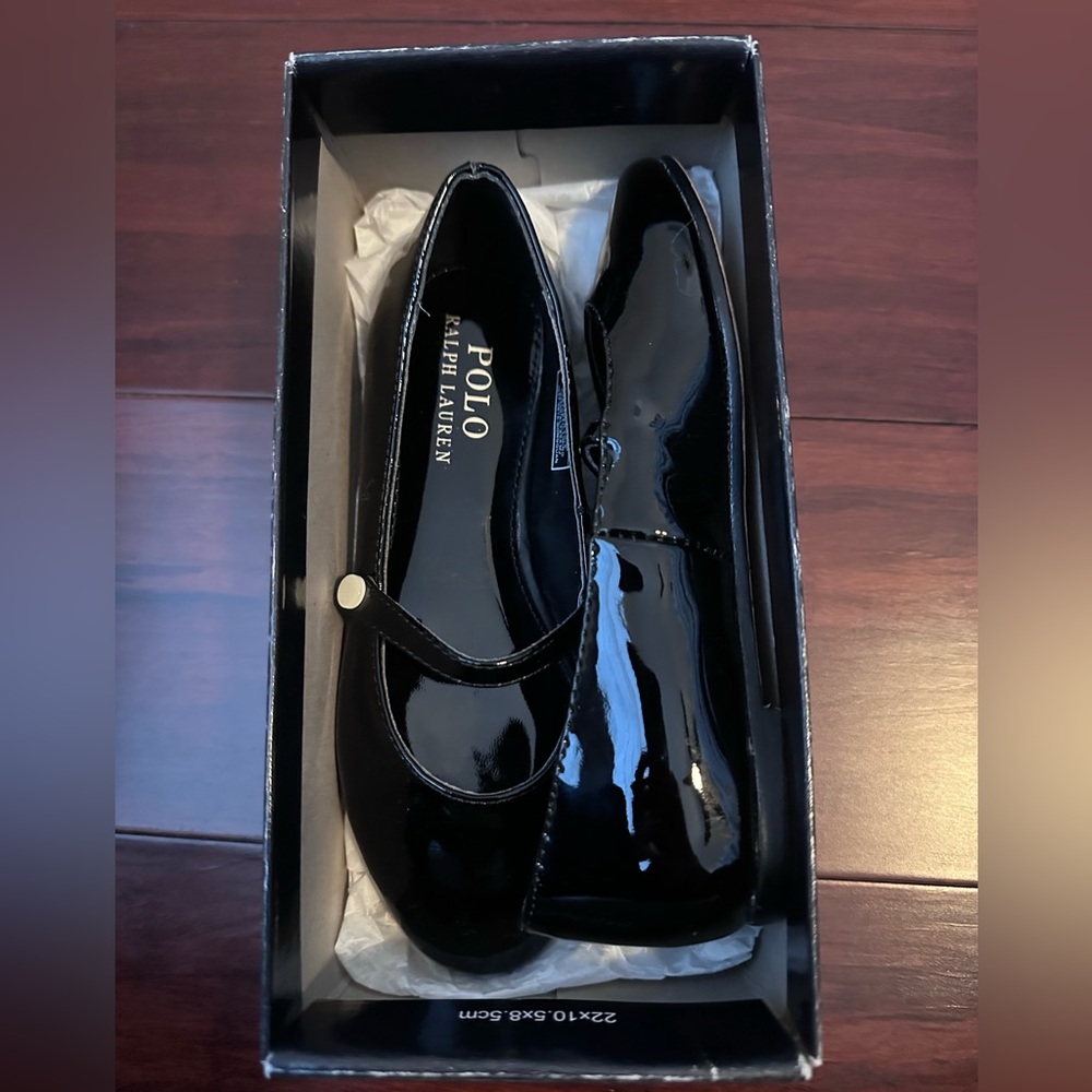 Polo by Ralph Lauren Black Kids Dress Shoes